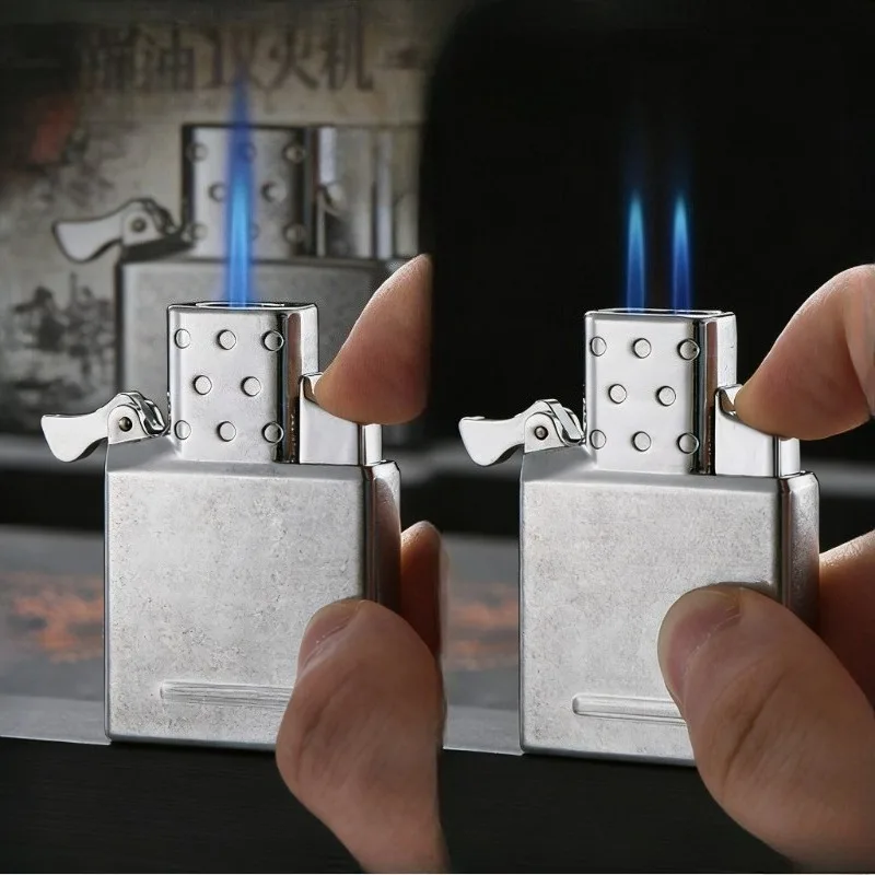 

New Universal Butane & Arc Lighter Engine Windproof Double Jet Charging Blue Flame Inflatable Lighter Smoking Accessories