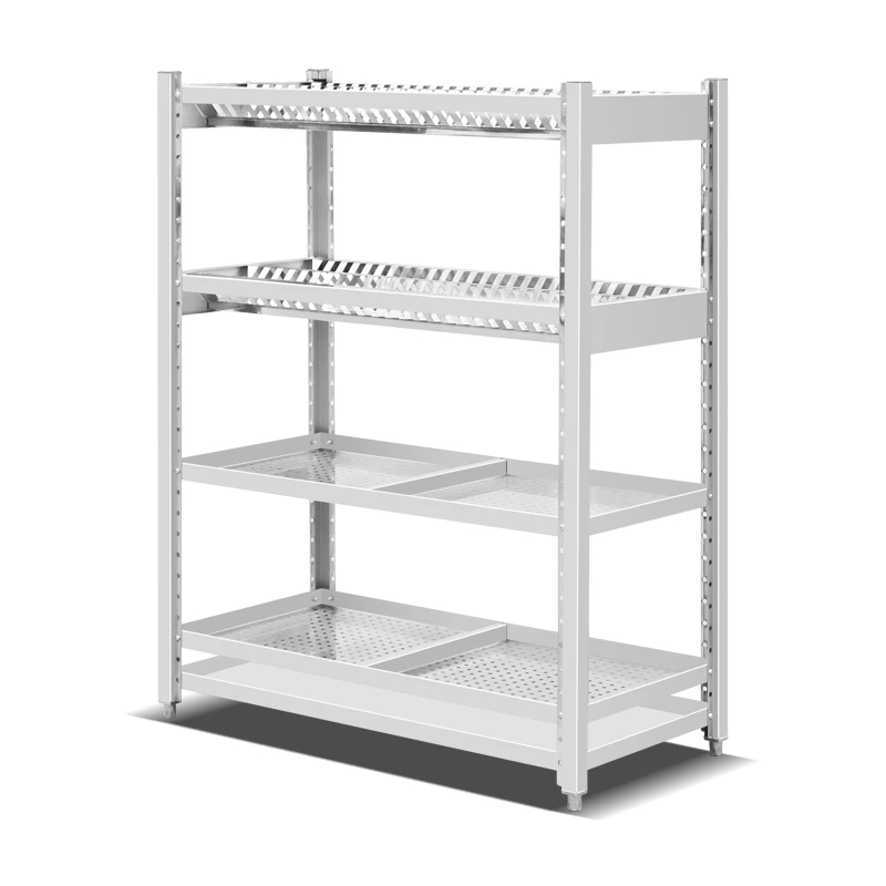 Commercial Double Row Bowl Rack Stainless Steel, New Design Assembled Tray Storage Rack Kitchen Equipment