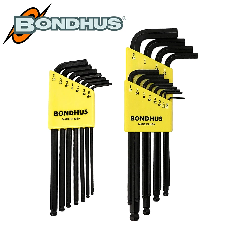 BONDHUS Inch Balhoofd Inbussleutel Set L-sleutels Uitgebreide Inbussleutel Set Reparatie Tool 10932/10936/10937/10938/10945