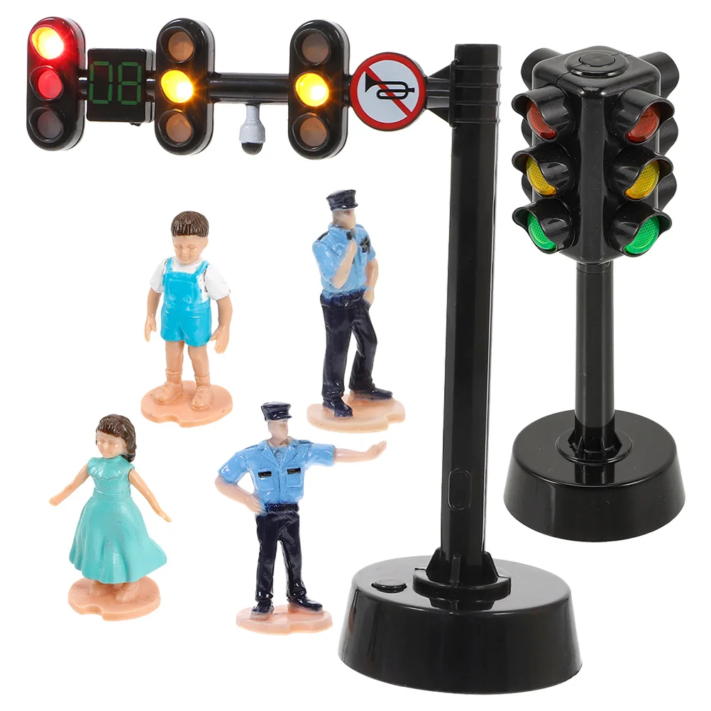 Traffic Light Toy Stop for Kids Motor Vehicle Plastic Miniature Figurines Child