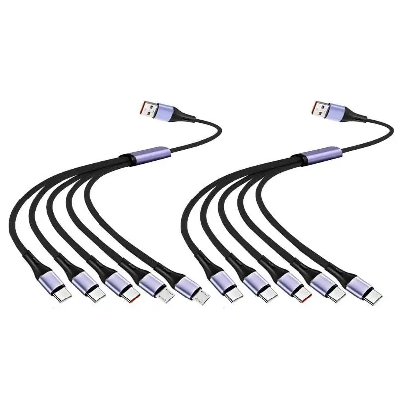 652F Portable 66W Cáp Bộ sạc USB 5 trong 1 Bộ sạc cho các thiết bị điện tử khác nhau