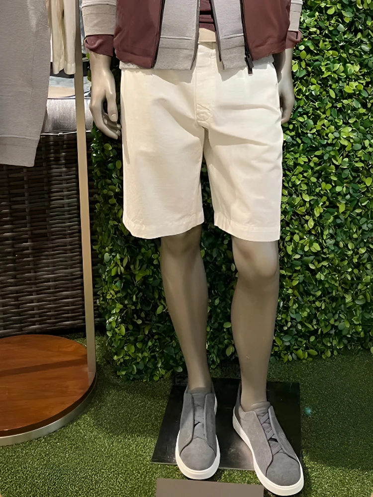 

Минималистичные мужские летние шорты из натурального льна, драпированные, прямого кроя, универсальные, повседневные, модные, в городском стиле, молодежные шорты