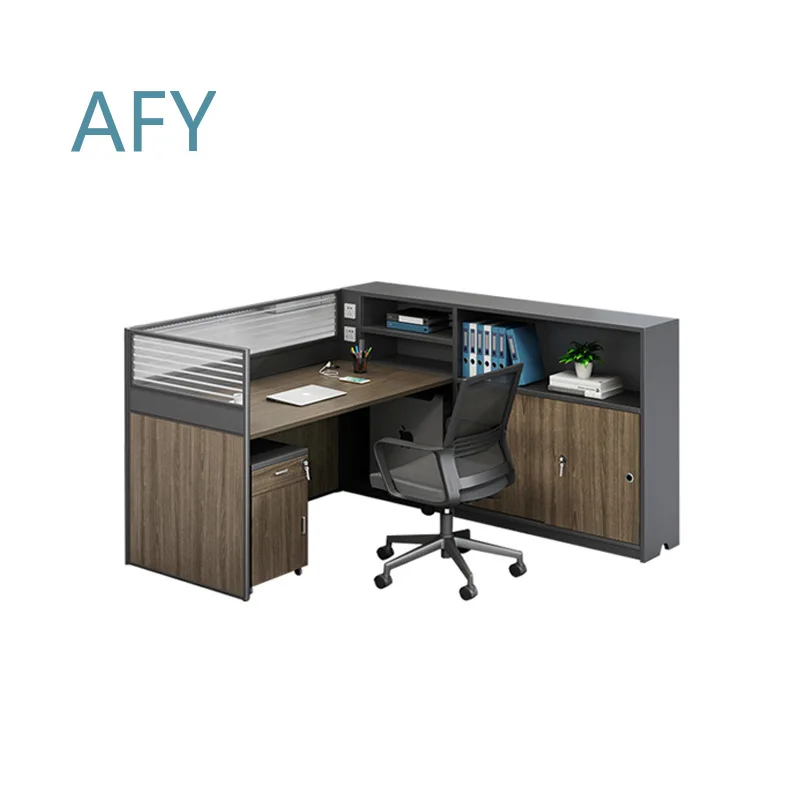 Staff Table Desk for Office Home Study Workstation Thickened Screen Partition Desk Chair Combo for Financial Accounting
