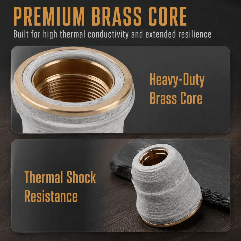 Brass Protective Shield Cap Universal Fit Better Quality Inner Material Plasma Cutting Torch Cap Compact Design