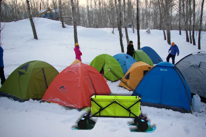 عربة التخييم الشتوية الرياضة في الهواء الطلق الكبار الأطفال الثلوج البلاستيك زلاجة التزلج 2024 منتج جديد