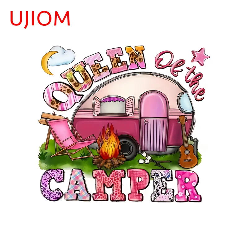 UJIOM Queen Of The Camper Wall Sticker Pink Style Enchanting Occlusion Scratch Vinly Decal Suitable For Game Room Decoration