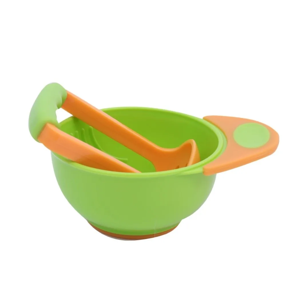 

Solid Color Baby Supplementary Food Grinder Grinding Rod Sleeve Grinding Handle Food Grinding Bowl Labor-saving Design