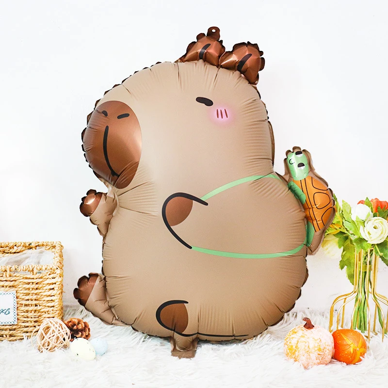 Capybara-Luftballons, Geburtstag, Kinder, alles Gute zum Geburtstag, Party, Cartoon-Capybara-Themenballon, Aluminiumfolie, Latex-Zahlenballons – Detail 6
