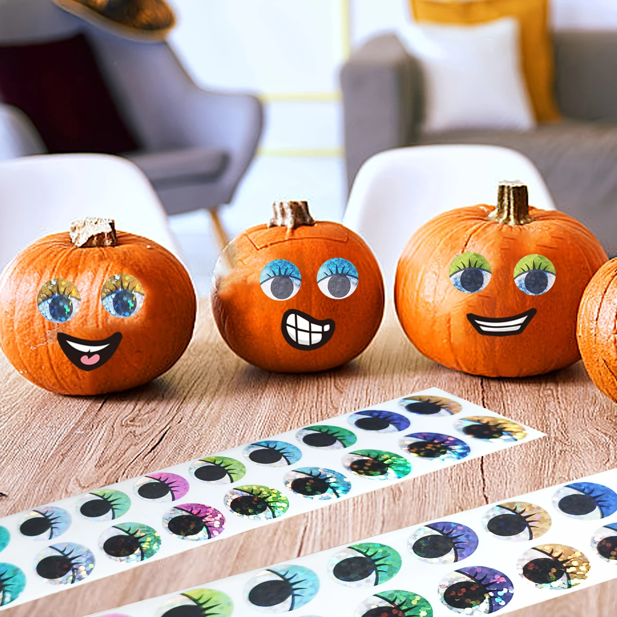 2000 قطعة من ملصقات العين المجسمة - ملصقات تصميم رموش ذاتية اللصق للحرف اليدوية، وتغليف الهدايا.