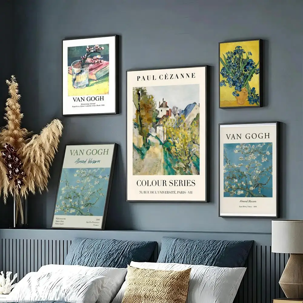art Almond Blossom Poster Wall Posters Art Print HD Print Self-Adhesive Waterproof Wall Stickers Room Decoration