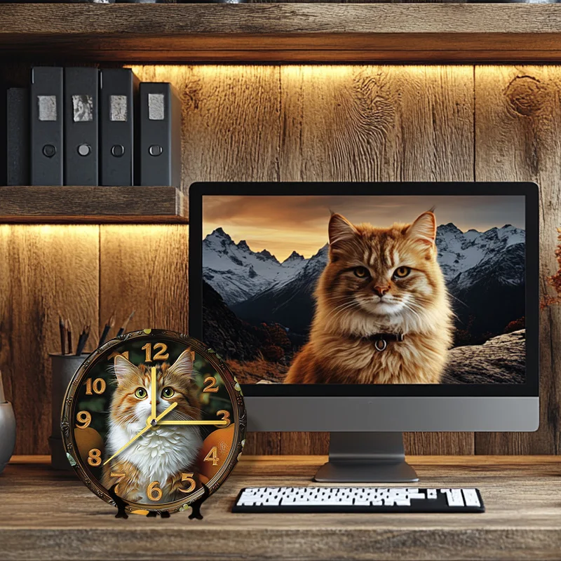 Maine Coon Pet Clock Unique Home Décor for Living Room, Bedroom, or Dining Area - Ideal Christmas Present