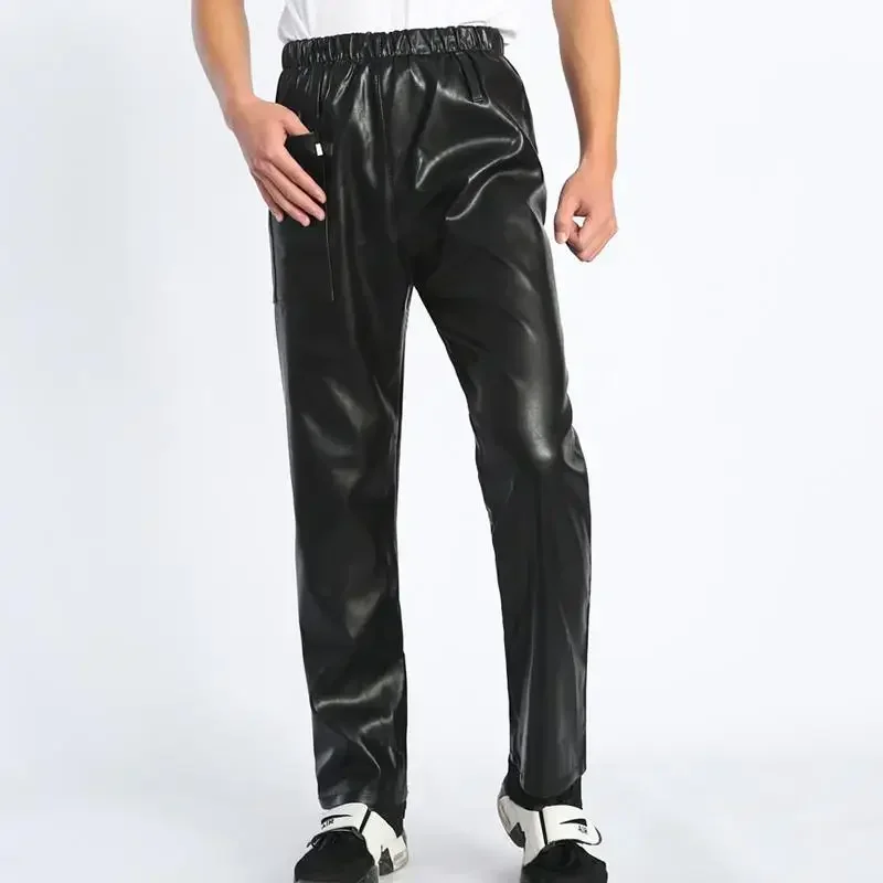 Crotch Pants Fleece-Lined Thickened Oil-Proof Waterproof Work Pants Couple Dating Wild KTV Invisible Zipper Straight Into