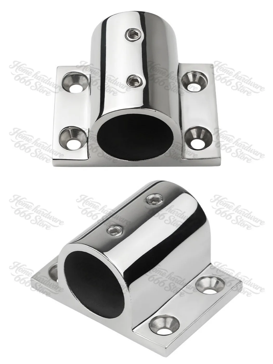316 Stainless Steel Flange Seat Clothing Rod 22/25mm Square Base Bracket Embedded Hardware Marine Yacht Accessories