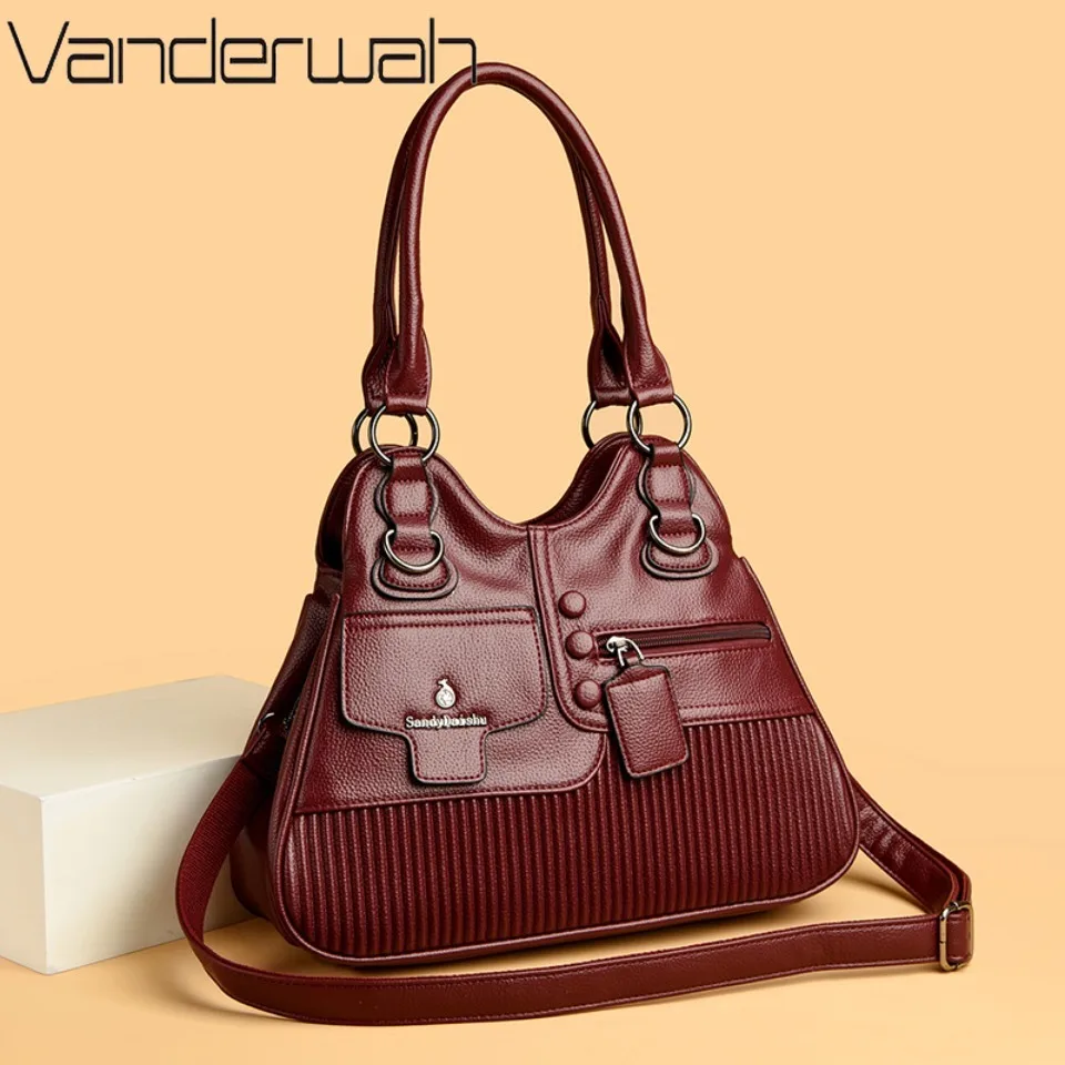 Counter-Quality Sturdy Wear-Resistant Vegan Leather Handbag Top Handle Shoulder Crossbody Tote Bags for Daily Commute Casual Use