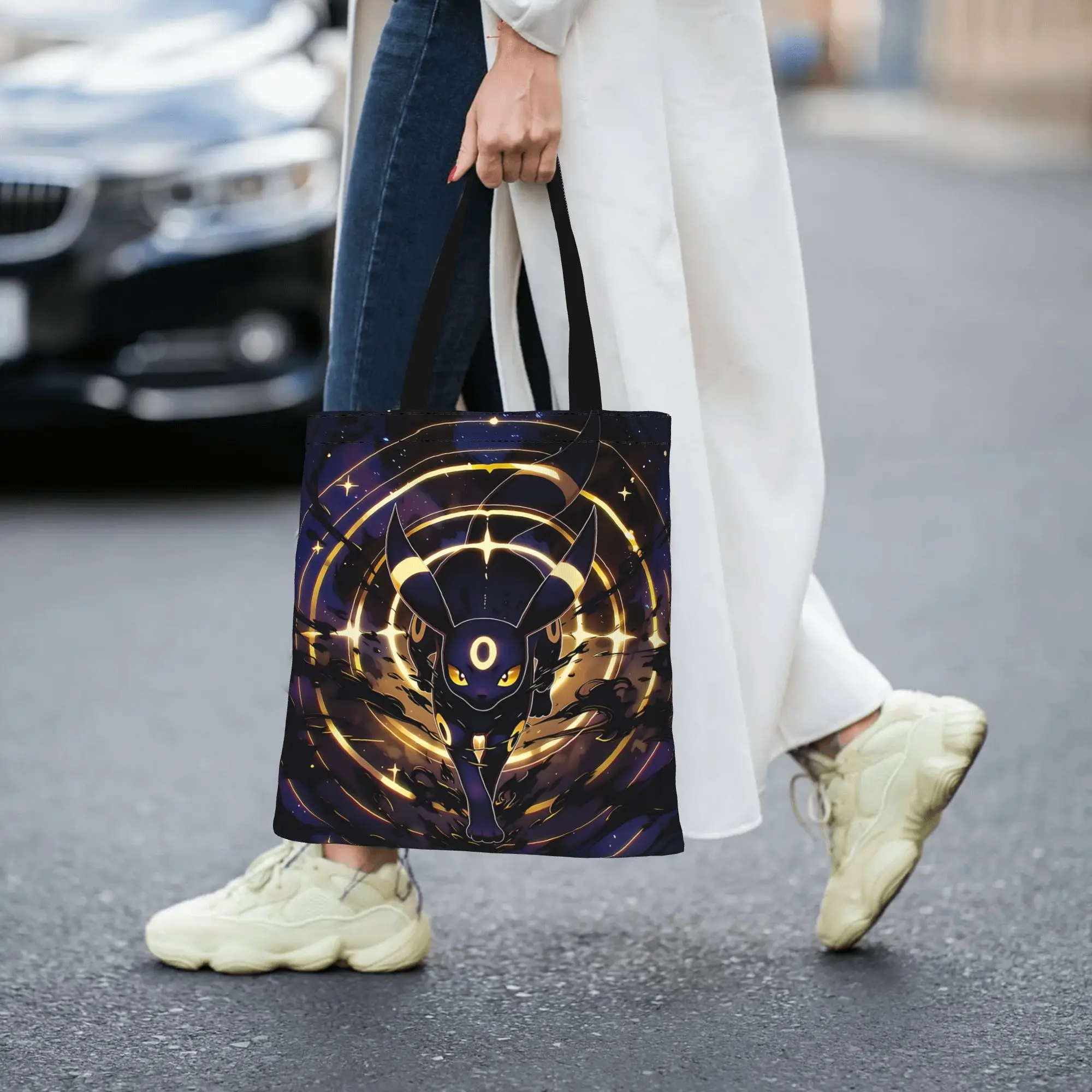 Customized Pokemon Theme Women's Bag Campus Handbag Large Capacity  Canvas Tote Bag Foldable Chic Pattern