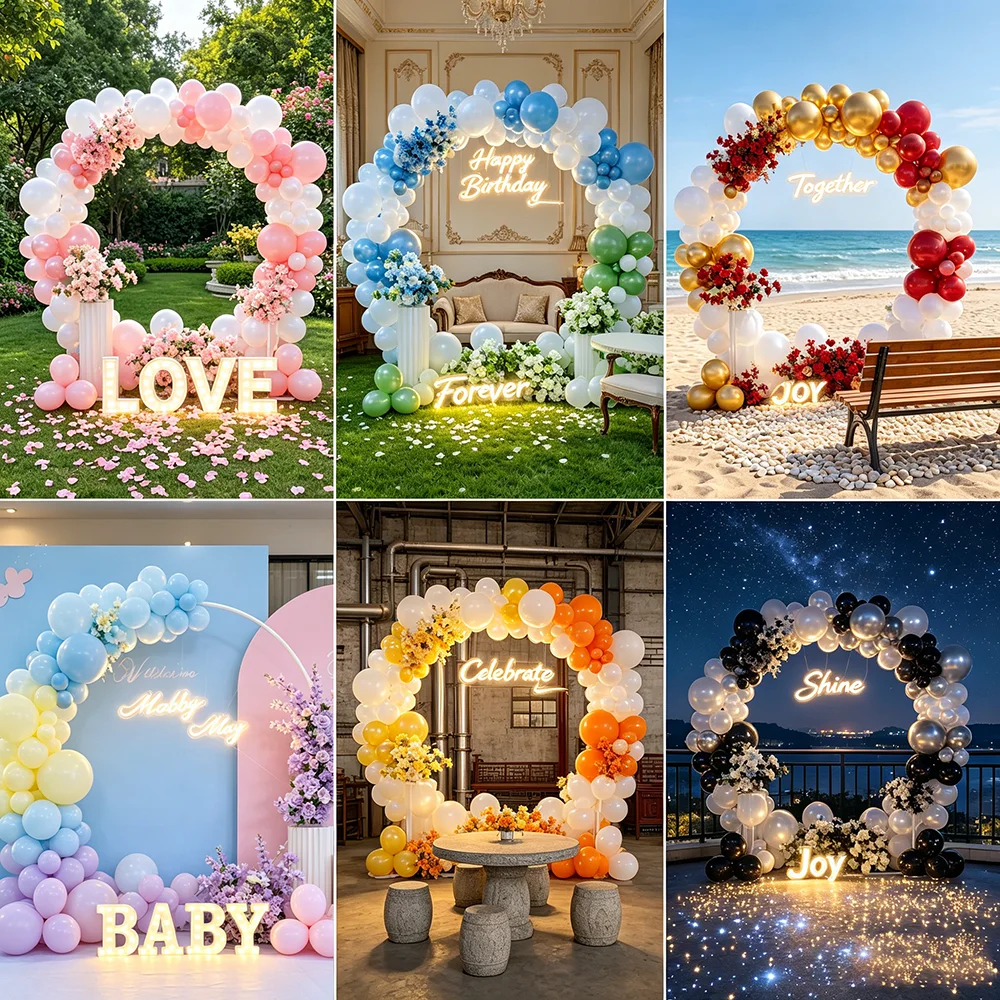 

2M 2.4M Iron Circular Balloon Arch Stand Birthday Wedding Party Decor Outdoor Wedding Setup Supplies Wedding Welcome Arch