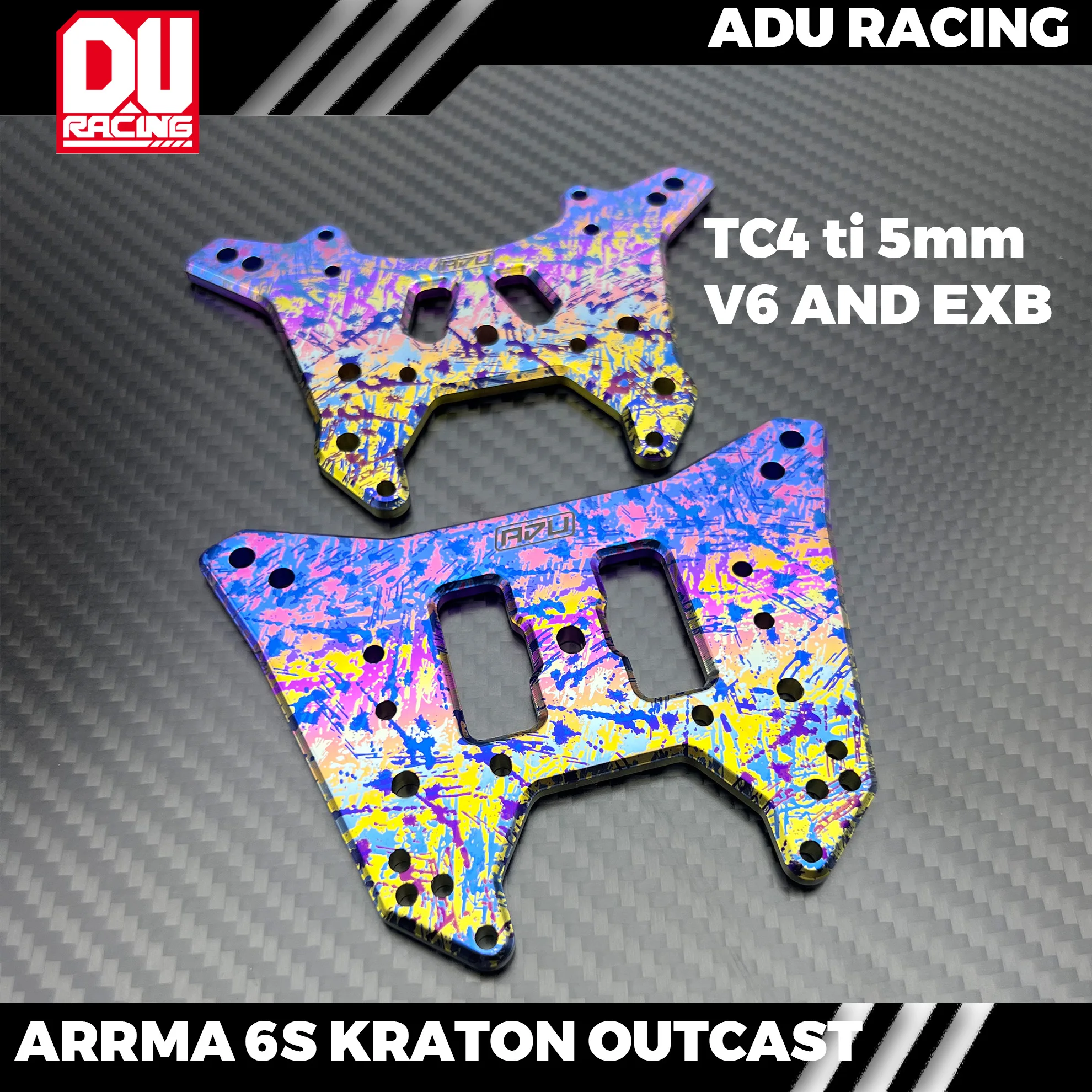 ADU Racing shock TOWER CNC TC4 ti FOR ARRMA 6s KRATON EXB V2 AND V6 OUTCAST KRATON