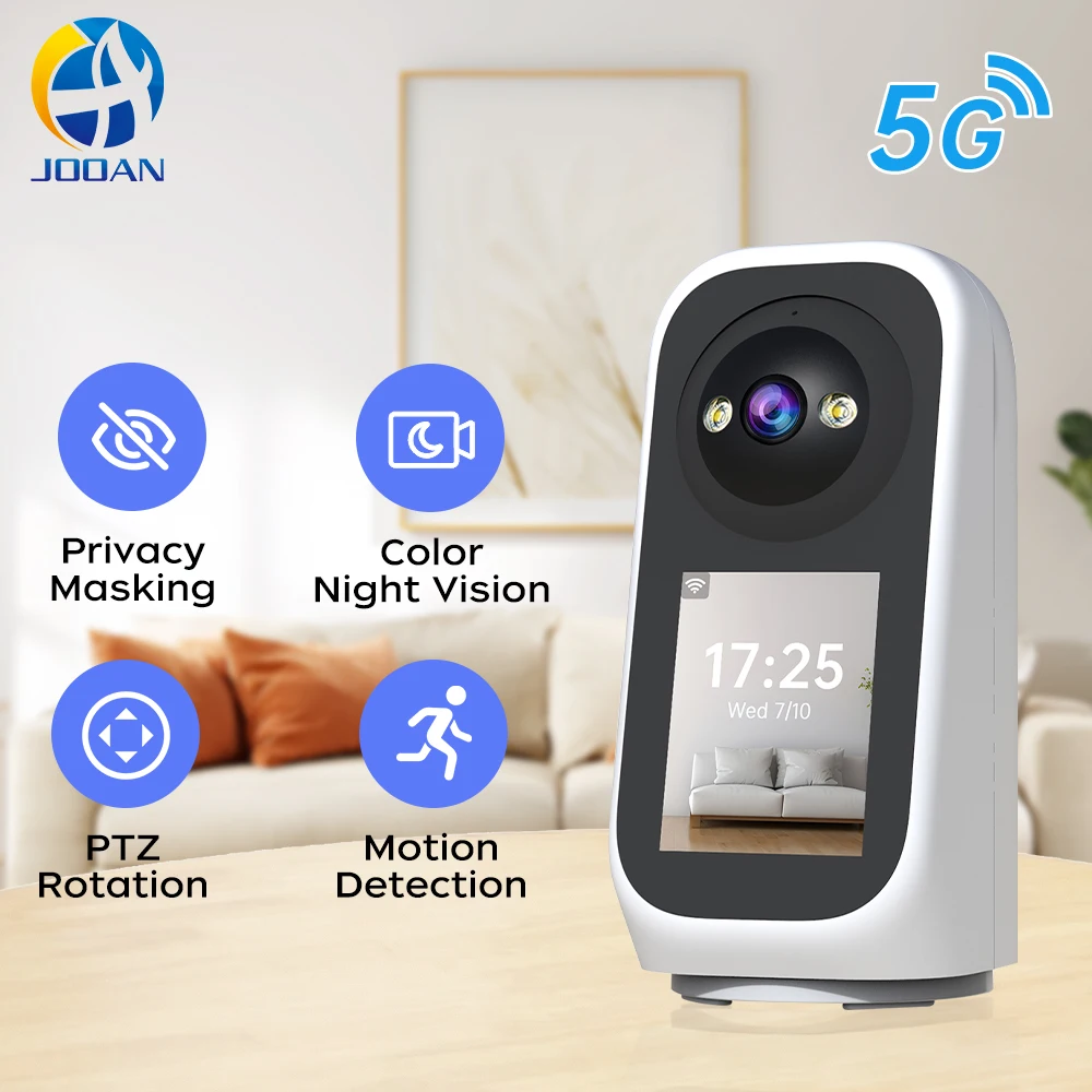 Jooan 4MP PTZ ip Camera Video Call with 2.8Inch LED Screen Baby Cry Sound Detection Security camera AI tracking HomeBaby Monitor