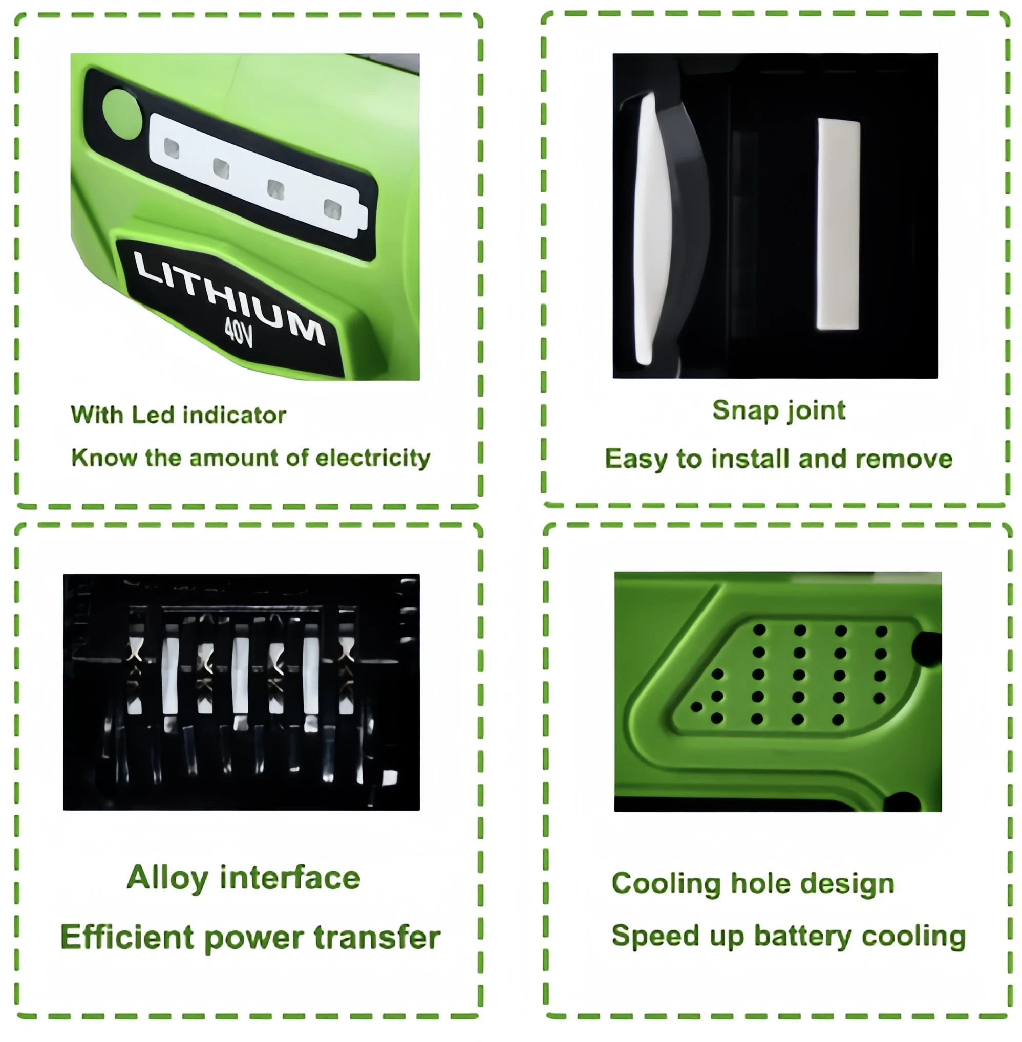 Imagem -04 - Bateria Recarregável do Li-íon para o Cortador de Grama Ferramentas Elétricas Trabalhos Verdes G-max Gmax 40v 6.0ah 6000mah