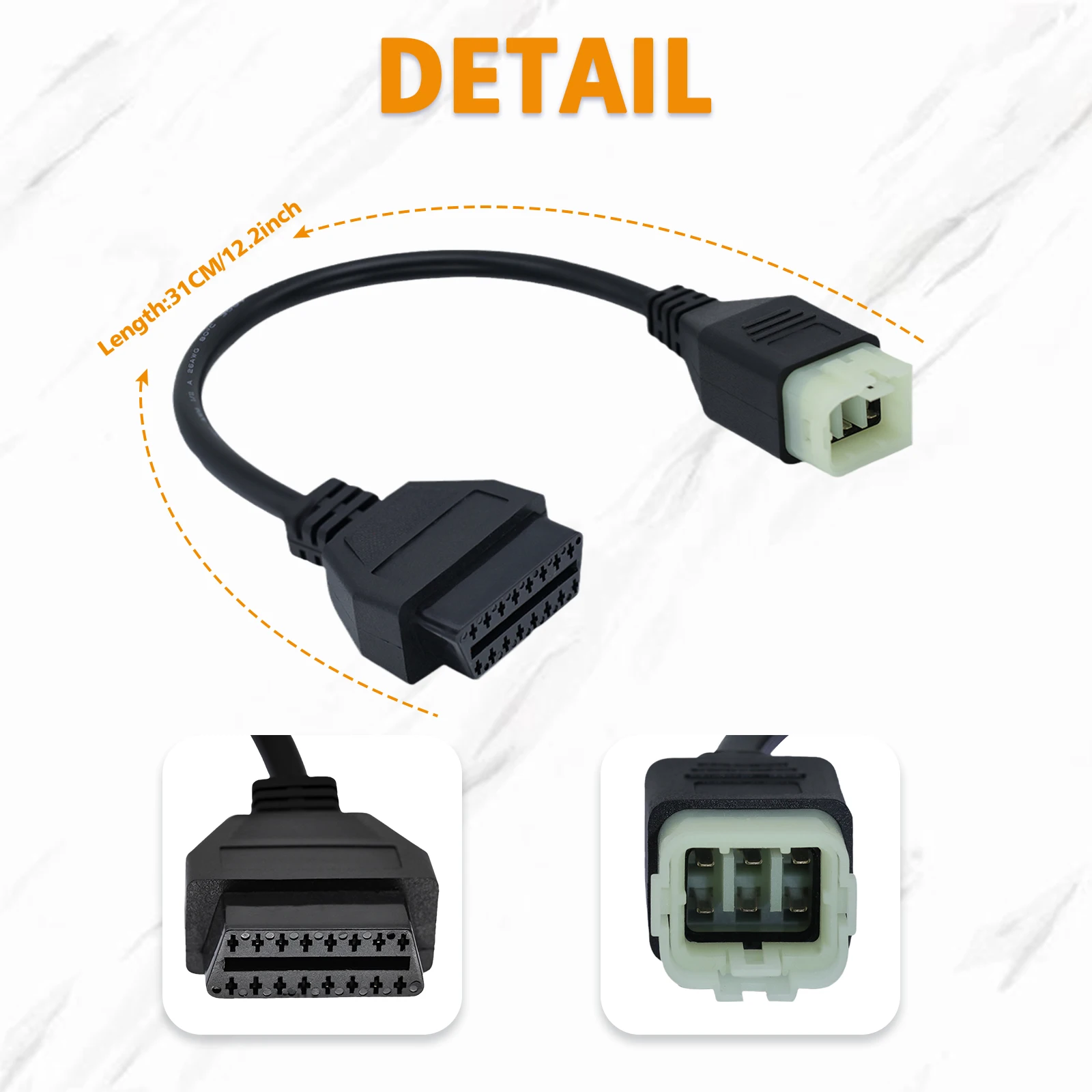 OBD Cable For Royal Enfield 6Pin For Interceptor 650cc/Continental GT 650cc/535cc/Hunter 350 Motorcycle EURO 4 Conector Adapter