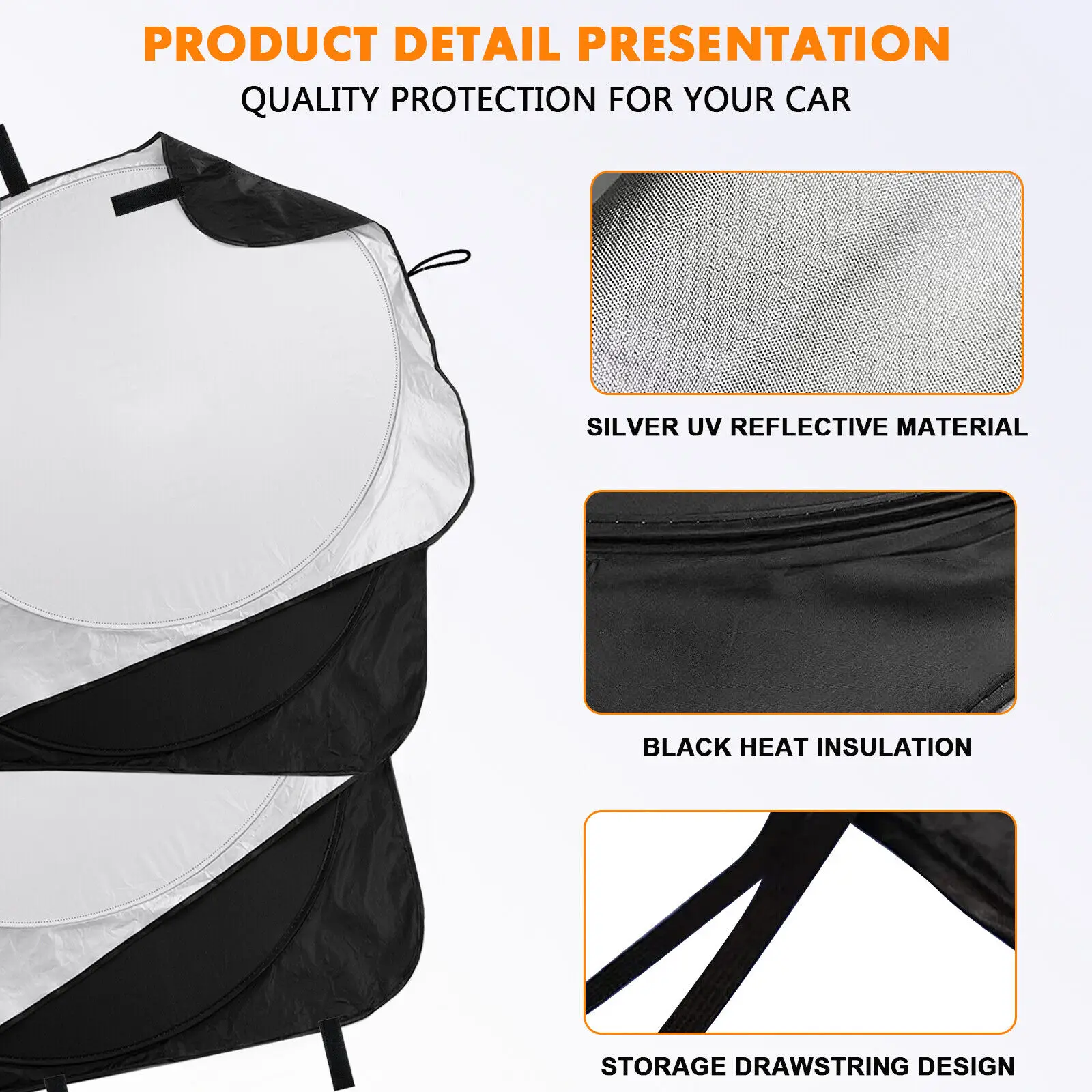 

1Pc For Freightliner Volvo Semi Truck RV Motorhome Sun Shade Front Window Windshield Windscreen Sunshade Block Cover Accessories