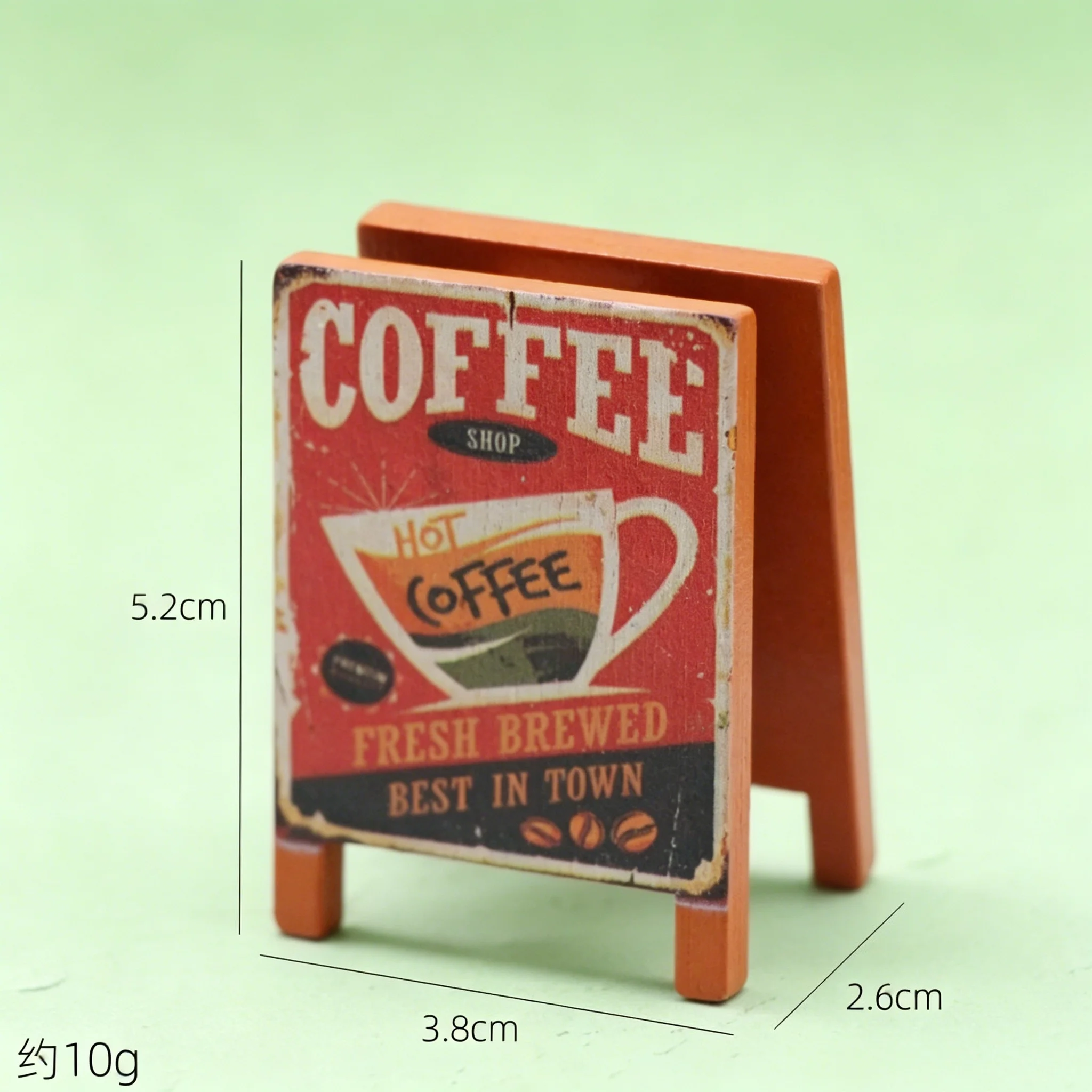 

1Pc Dollhouse Mini Simulated Wooden Signboard, Vintage Shop Billboard for Micro Scene Decoration