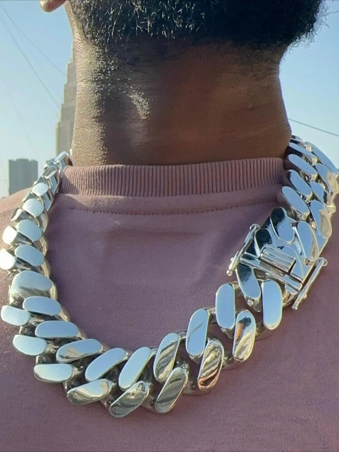 22Mm heavy duty men's Miami Cuban chain,hip hop trendy rap style, unique custom luxury Cuban chain,suitable for Halloween, gift