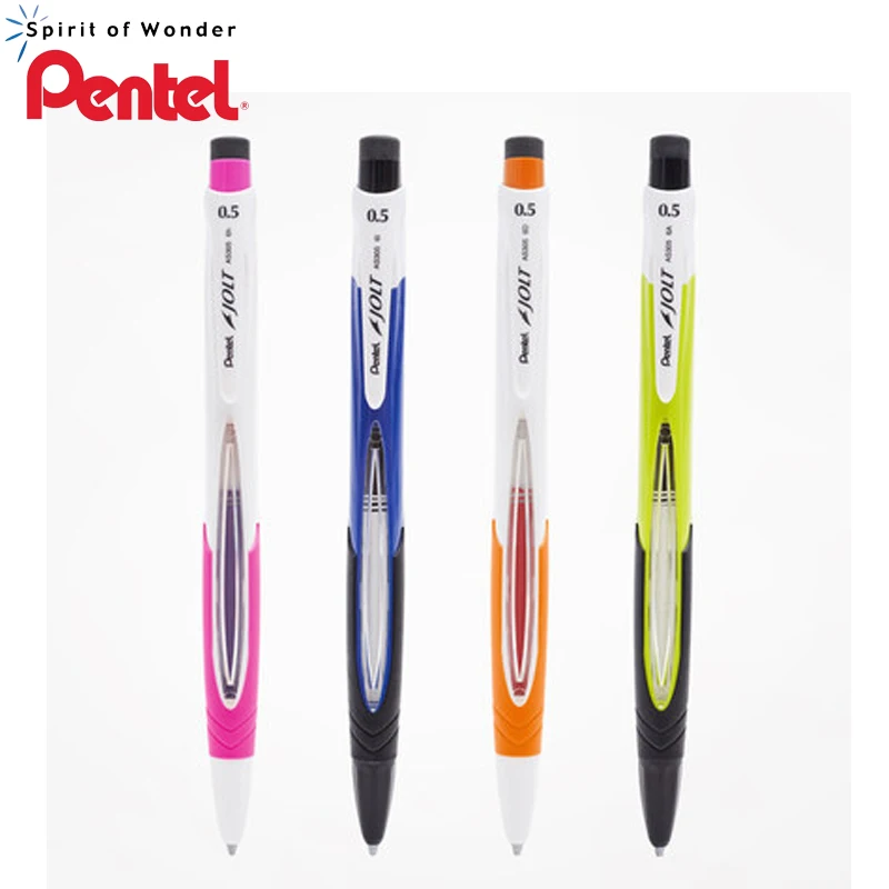 4 pcs Pentel Jolt Shake Auto Pencil 0.5mm AS305 Drawing Painting Color Activity Pencil Automatic Leading Pen Comfortable