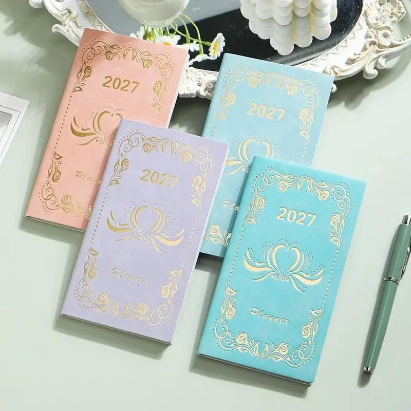 2027 Portable A6 Daily Planner Calendar Diary Notebook 365 Time Management Book for Work Trip School Planning