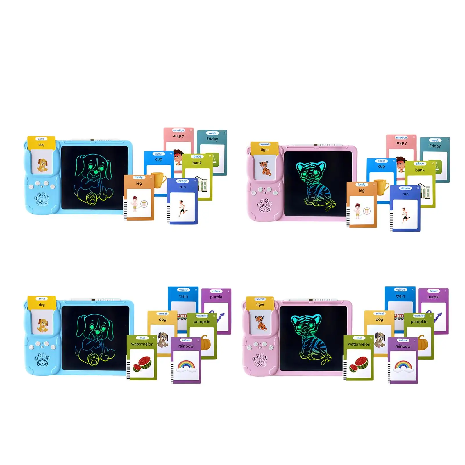 Kids Writing Tablet, Pocket Speech Talking Flash Cards Sensory Toy, Preschool