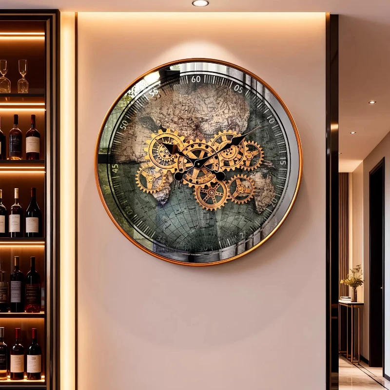 

Round Luxury Clock Wall Simple Aesthetic Metal Wall Art Living Room Wall Clocks Nordic Fashion Reloj De Pared Home Decoration