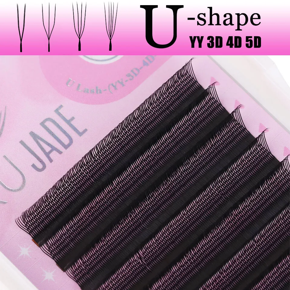 New U Shape YY W Bloom Eyelash Extensions 3D 4D 5D Premade Volume Fans Easily Grafting Soft Lightweight Fluffy Faux Mink Lashes