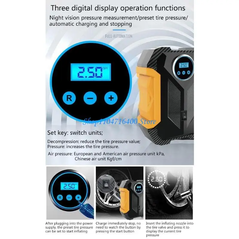 

y1gd Digital Display Pressure Tire Inflator Car Electric Portable Air Compressor