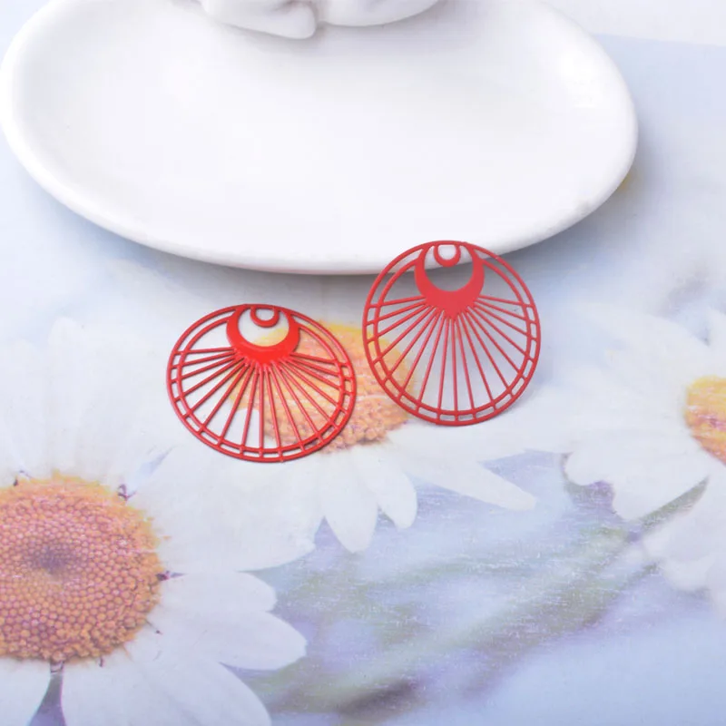 30 Stück AB8769 30*30mm Messing Bemalte Runde Anhänger DIY Schmuck Ohrring Zubehör – Detail 6