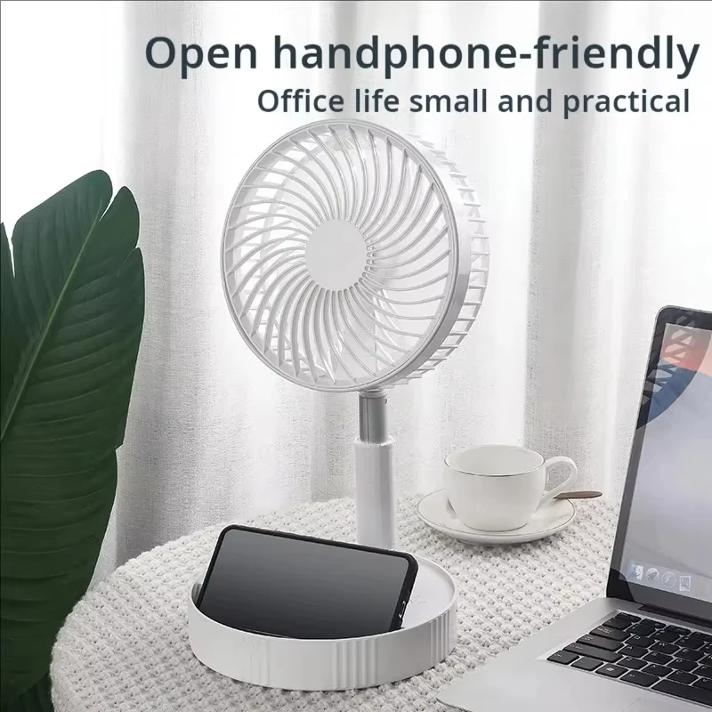 Retractable Fan Portable Mini Foldable Desk with 4 Speeds ＆ Timing Low Noise USB Charging  Fan for Dorm Classroom Indoor Outdoor