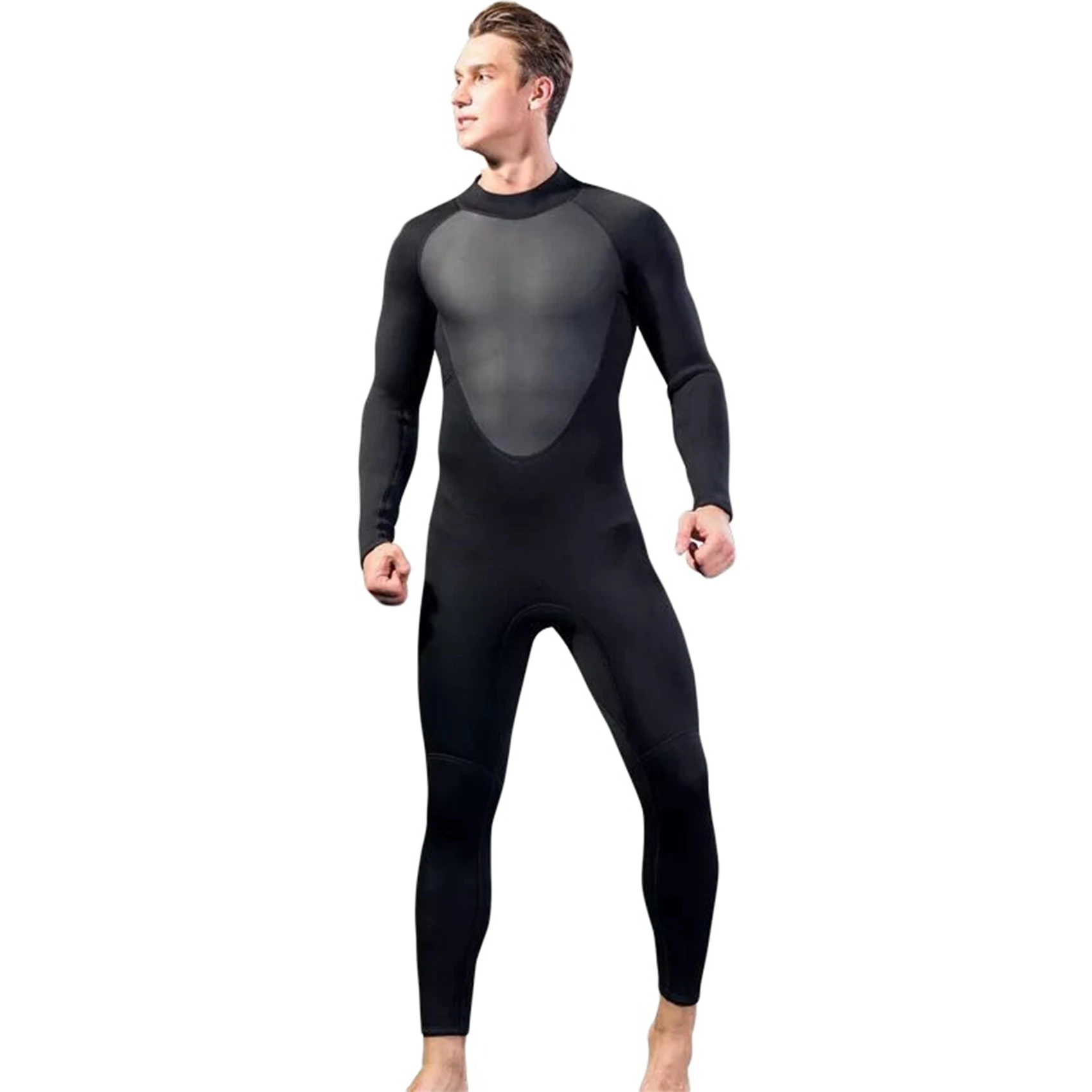 

Diving Suit Male Full Bodysuit Wetsuit 3mm Neoprene Stretchy Swimming Long Sleeve Wetsuit for Surfing Snorkeling M