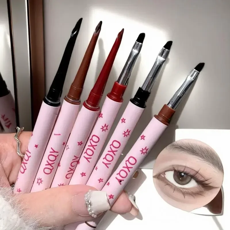 더블 헤드 아이라이너 펜 2 in 1 내추럴 매트 리잉 실크웜 아이라이너 젤 펜슬 지속력 좋은 블랙 브라운 아이 메이크업 화장 도구