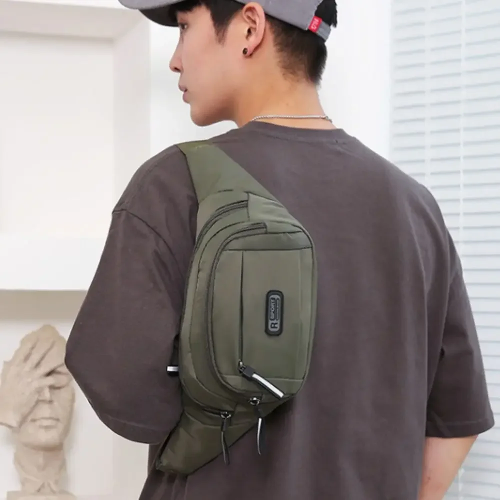 

Nylon Men Multifunctional Waist Bags Large Capacity Adjustable Crossbdoy Chest Bag Portable Waterproof Men Running Pouch Belt