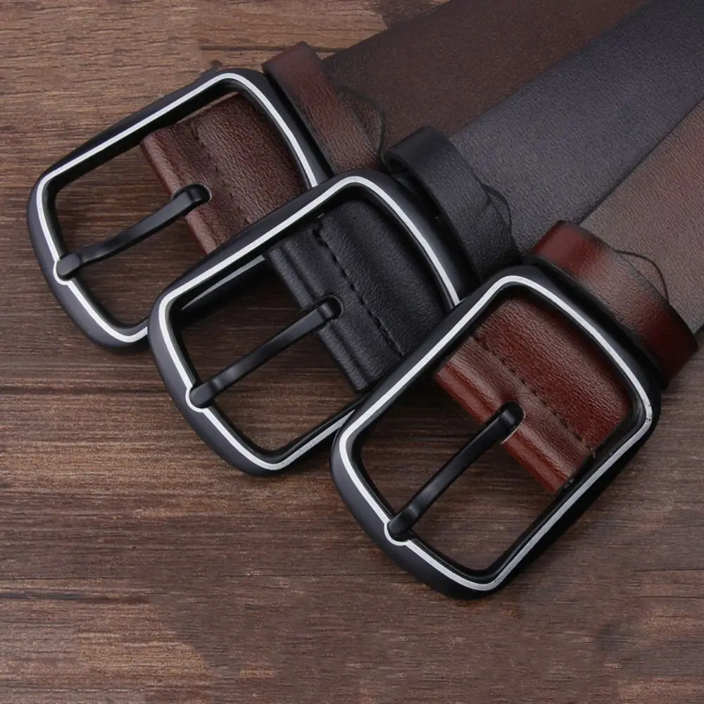 Cinturón duradero de estilo clásico para hombre, cinturón ajustable con hebilla Vintage, pantalones suaves a la moda, cinturón de negocios