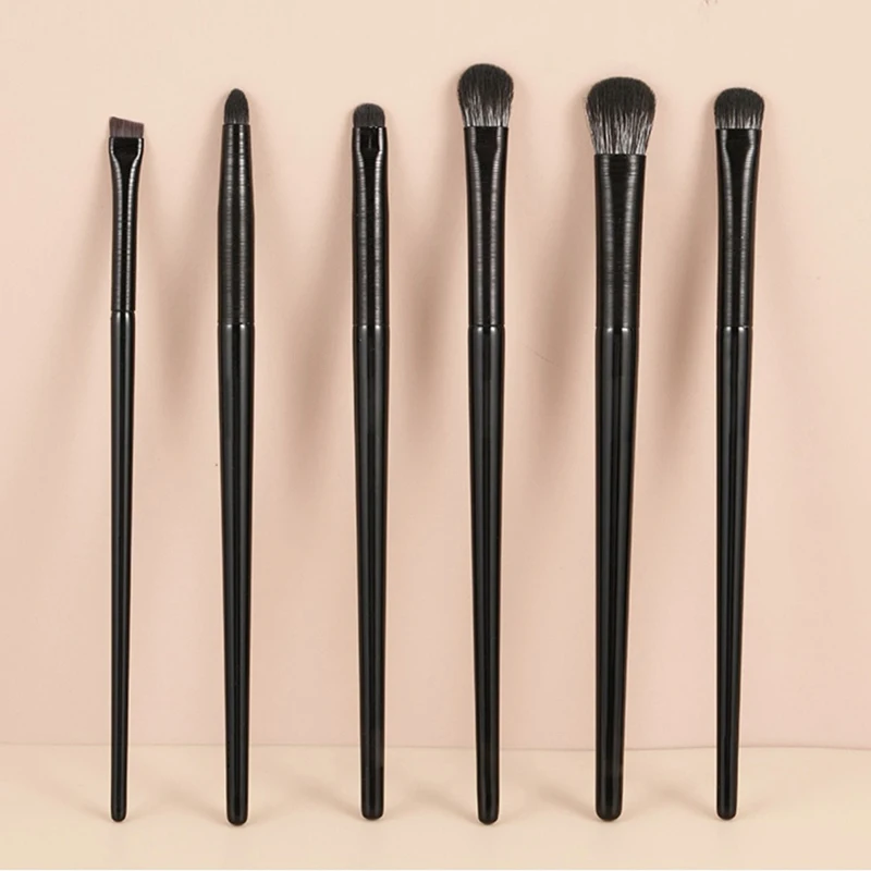 Ensemble de pinceaux de maquillage professionnels pour les yeux, contour doux, fard à barrage, eye-liner, pinceau pour les yeux, beauté du visage pour femme, outil cosmétique, 6 pièces