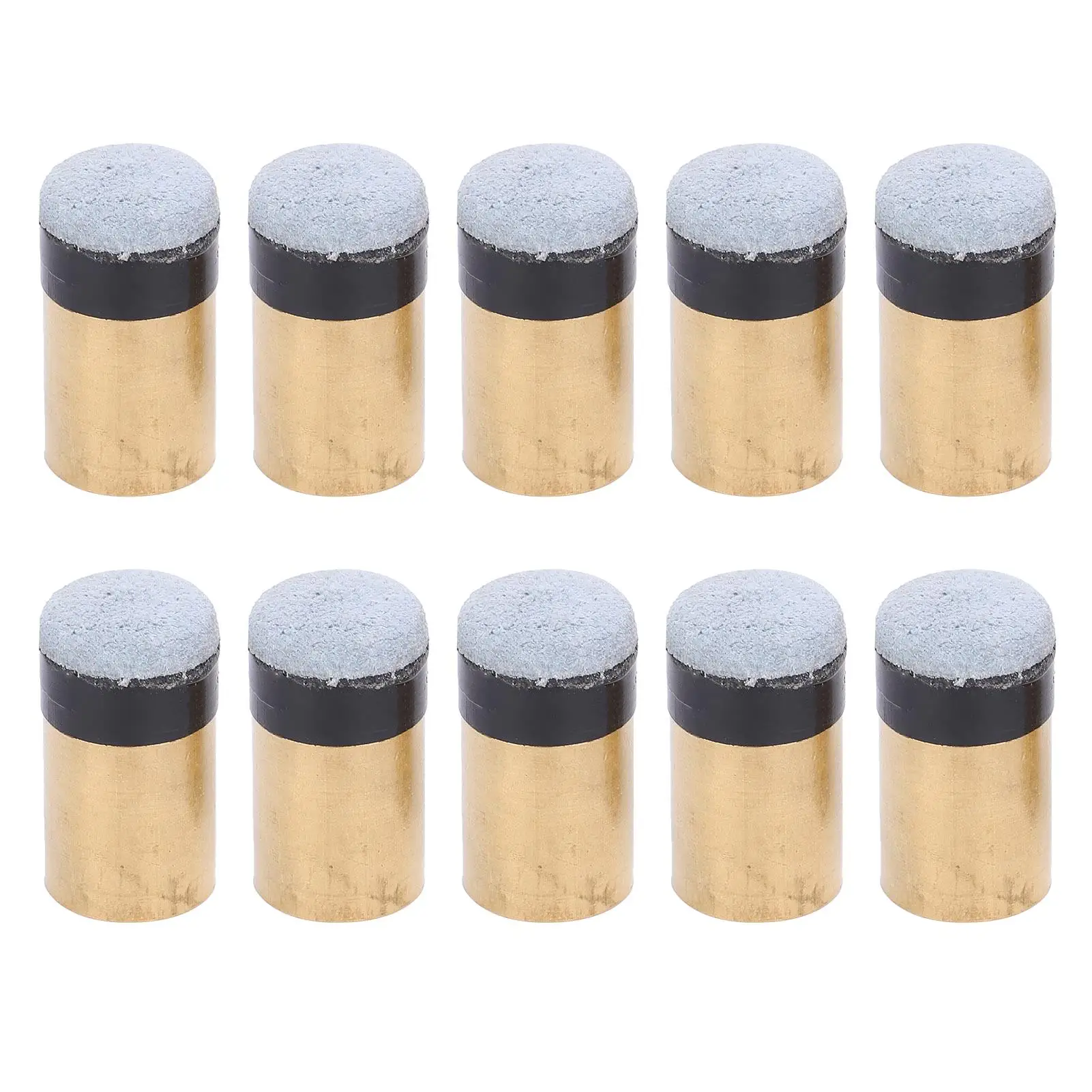 10pcs Copper PU Leather Pool Cue Tips Snooker Ferrule Set