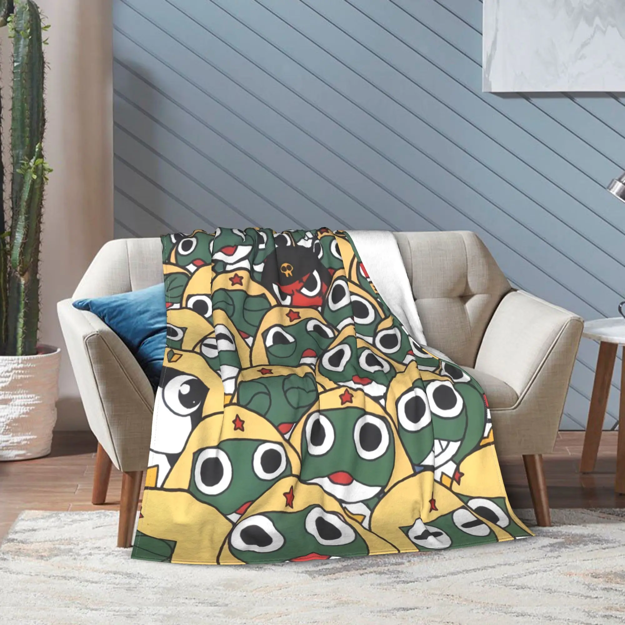 Sgt Frog Keroros Giroro Tamama Kururu Dororo Blankets Super Street Trend Throw Blanket Couch Bed Flannel Bedspread Bed Cover