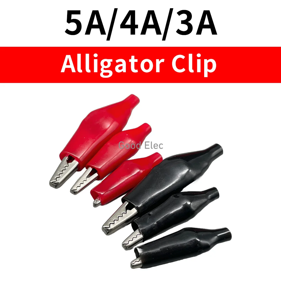 10pcs 36mm/45mm/57mm Mini Red Alligator Clip Cable Wire Battery Crocodile Clips Electrical Clamp Tester Probe Car Double-ended