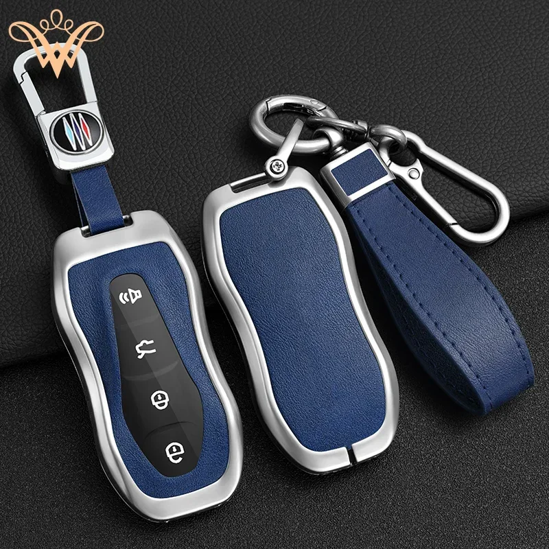 

Leather Car Remote Key Case Cover For Geely Azkarra Tugella FY11 2019 2020 Atlas Pro New Emgrand GS X6 SUV EC7 Styling