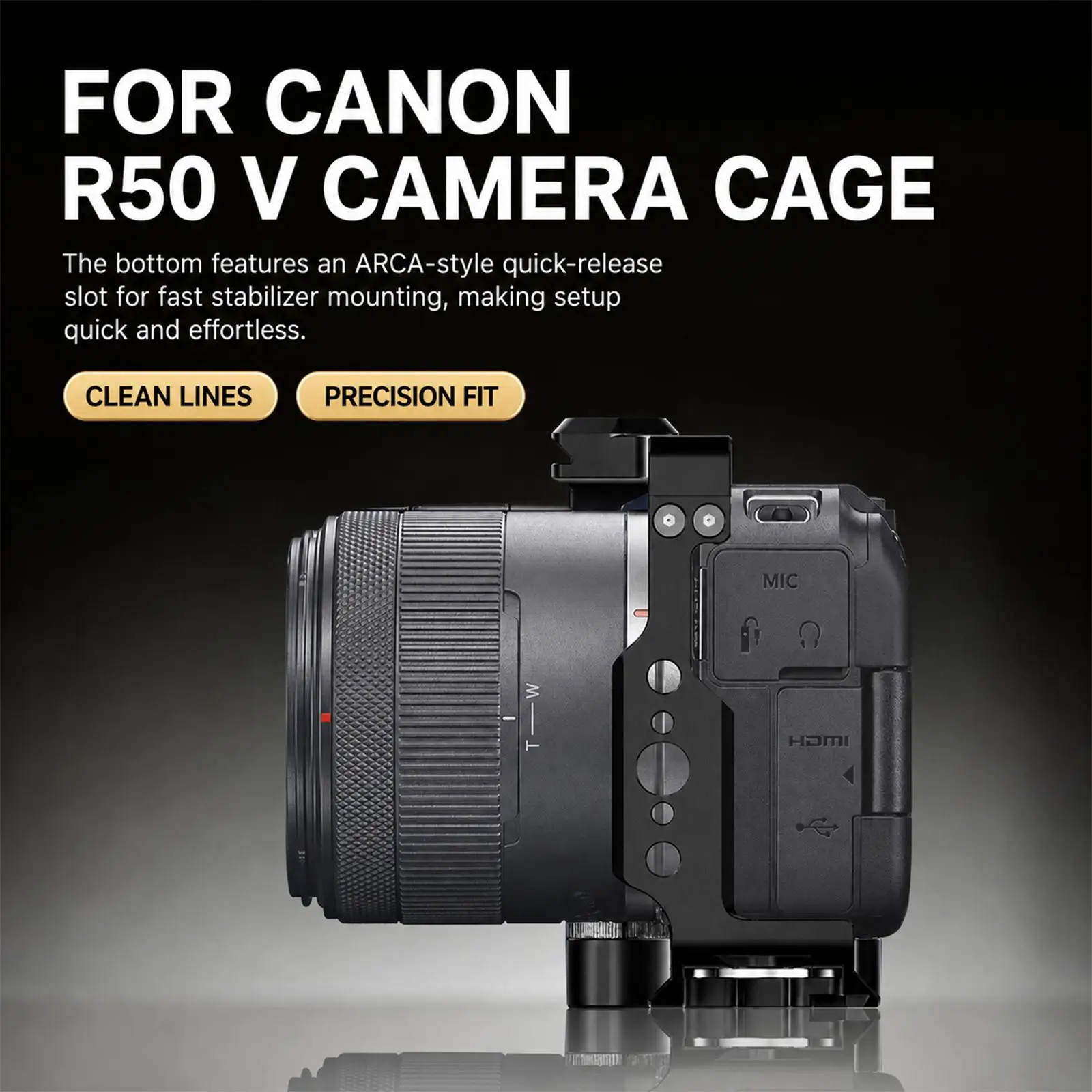 Für Canon EOS R50 V PULUZ Live-Streaming-Kamerakäfig aus Aluminiumlegierung, Erweiterungsrahmen für Canon EOS R50 V – Detail 10