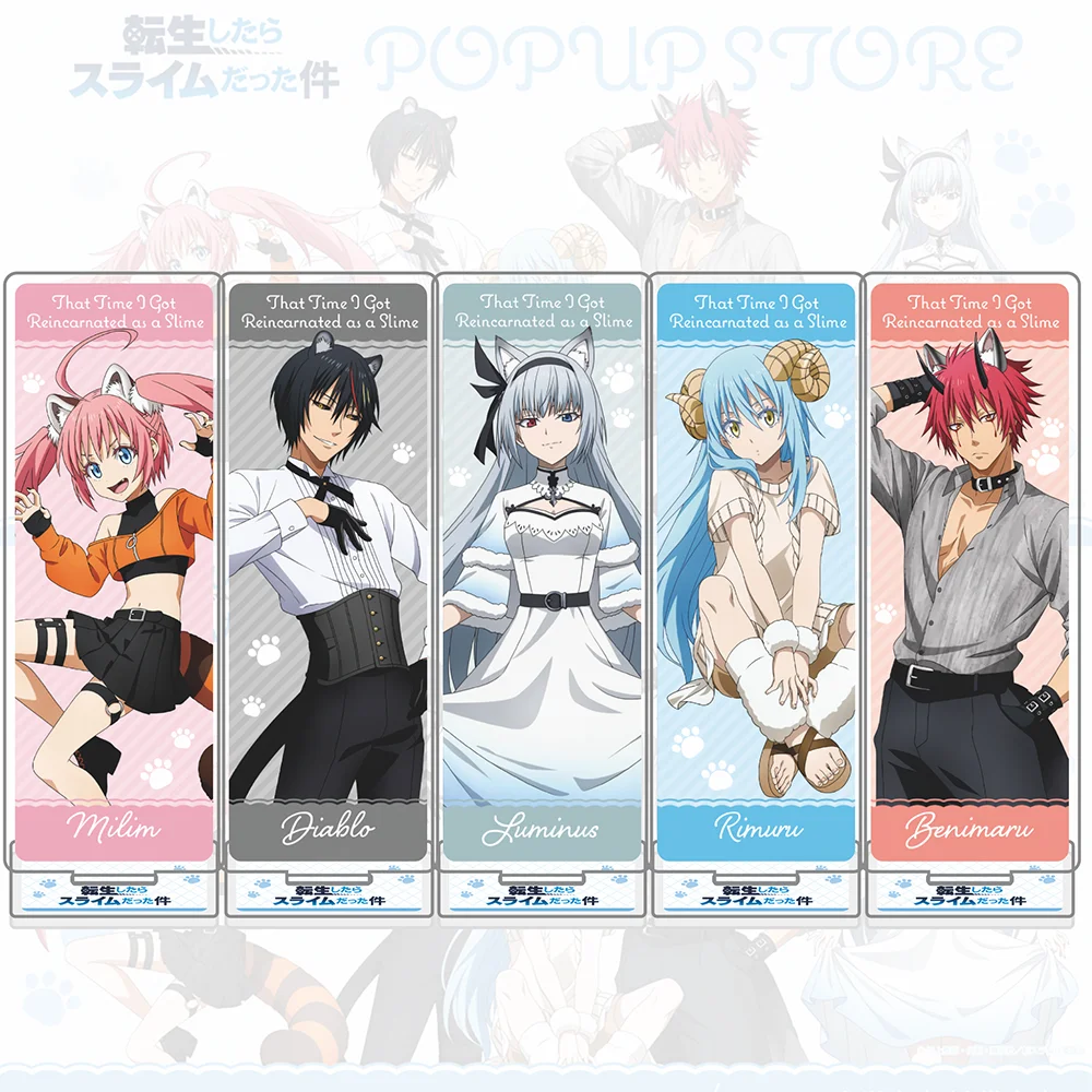 Image of Anime That Time I Got Reincarnated as a Slime Acryl-Standfigur Rimuru Luminus Benimaru Beast Ears Desktop-Modellplatte Schlüsselanhänger