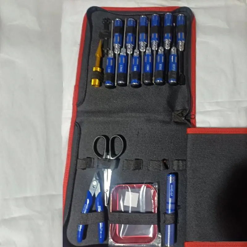 18 Pcs/Set of Tool Kit Hardware Aviation Model Tools Blue Hexagonal Handle High Speed Steel Phillips Screwdriver