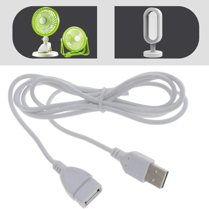 Biały przedłużacz USB przedłużający męski do żeńskiego 1.5M 5 stóp kabel do ładowania USB do wentylator USB lampy LED