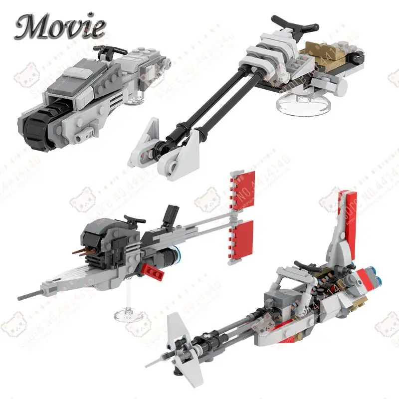 Movie Series Flying Motorcycle MOC Building Blocks Sci-Fi Speeder Bike Air Vehicle Models DIY Assembly Bricks Toys For Kids Gift