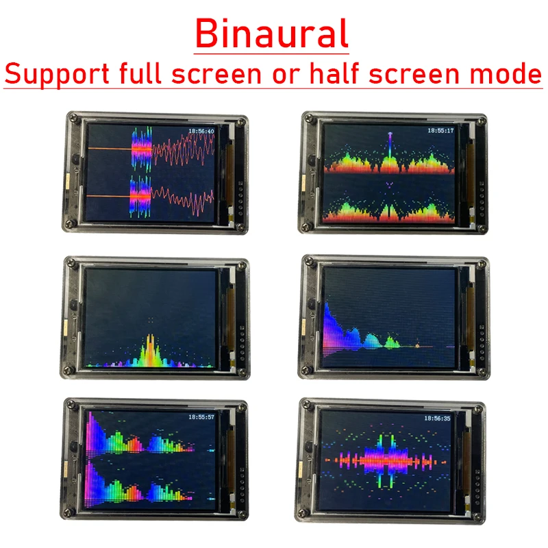 Imagem -04 - Equalizador de Espectro de Música Lcd Ips de 2.6 Polegadas Analisador de Exibição Captador de Relógio Wi-fi Controle de Voz Indicador de Nível de Áudio Carro Aux dc 5v12v